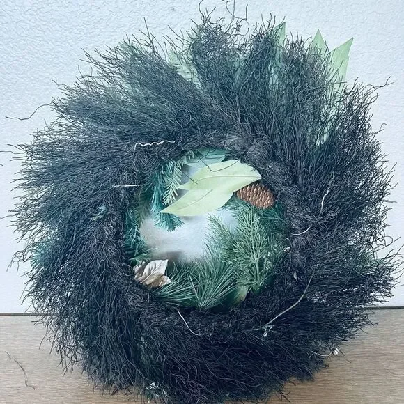 Christmas Greenery Champagne Poinsettia Beaded Berry Stems Holiday Wreath - Picture 7 of 7